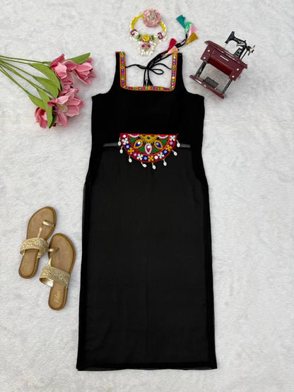 Heritage Kamthi Work Georgette One-Piece Festive Top