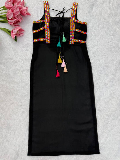 Heritage Kamthi Work Georgette One-Piece Festive Top