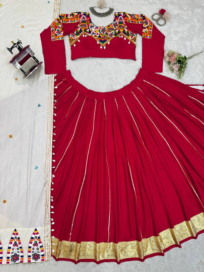 Imperial Shell-Bordered Mirror-Work Lehenga Set