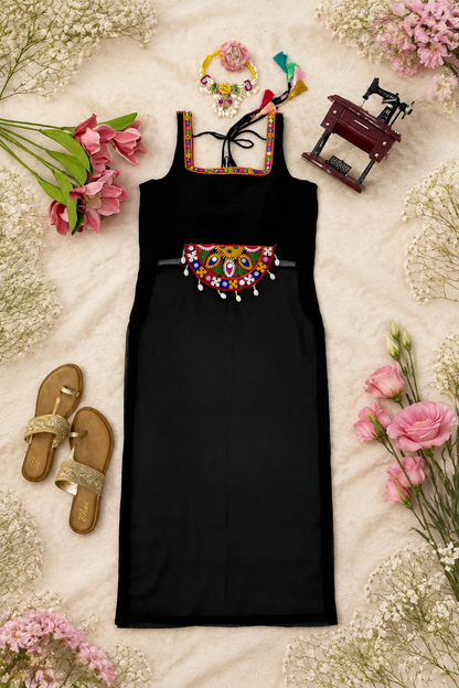 Heritage Kamthi Work Georgette One-Piece Festive Top