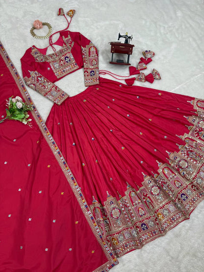 Imperial Heritage Arch Motif Crepe Silk Lehenga Set