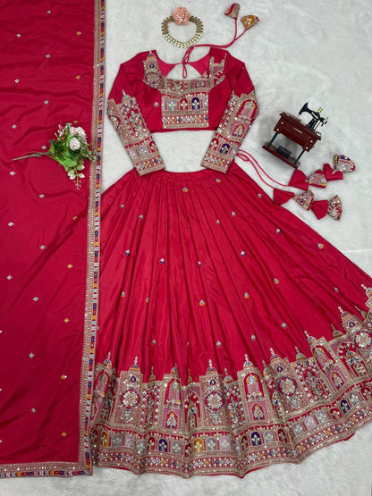 Imperial Heritage Arch Motif Crepe Silk Lehenga Set