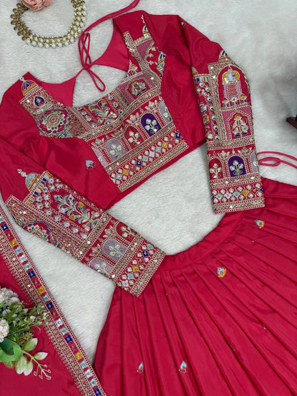Imperial Heritage Arch Motif Crepe Silk Lehenga Set