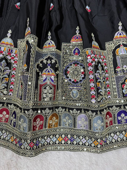 Imperial Heritage Arch Motif Crepe Silk Lehenga Set