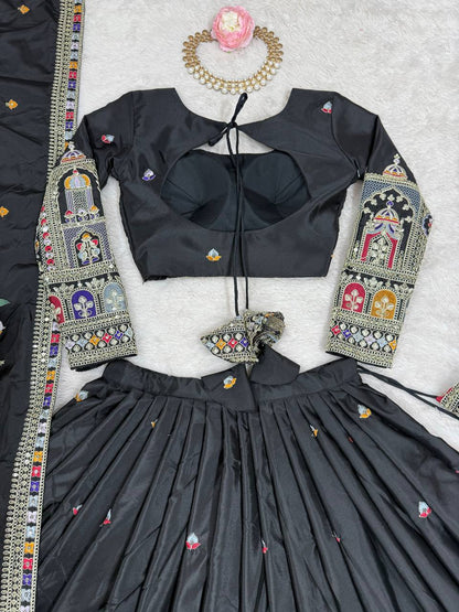 Imperial Heritage Arch Motif Crepe Silk Lehenga Set
