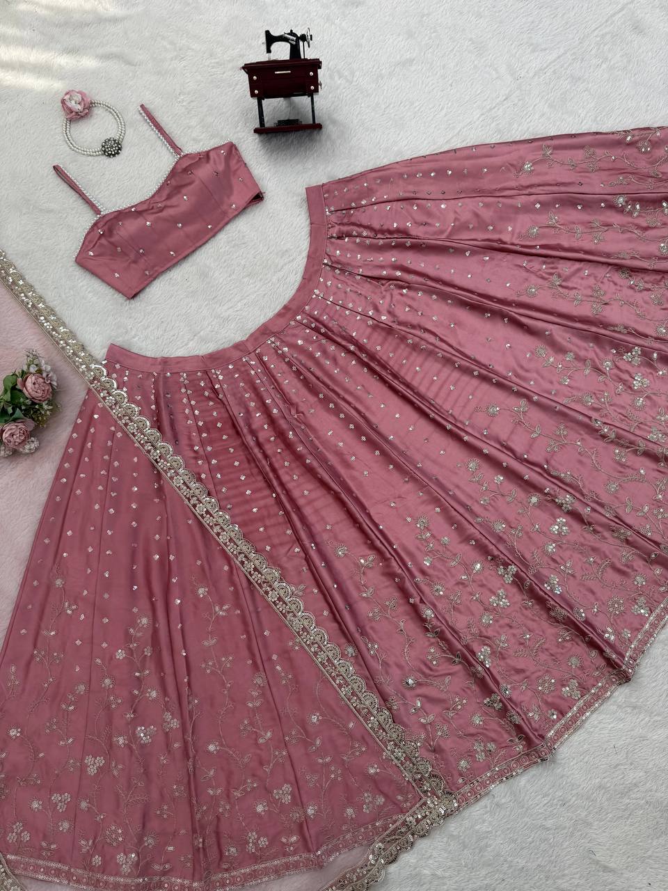 Imperial Floral Embroidered Karishma Silk Lehenga Set