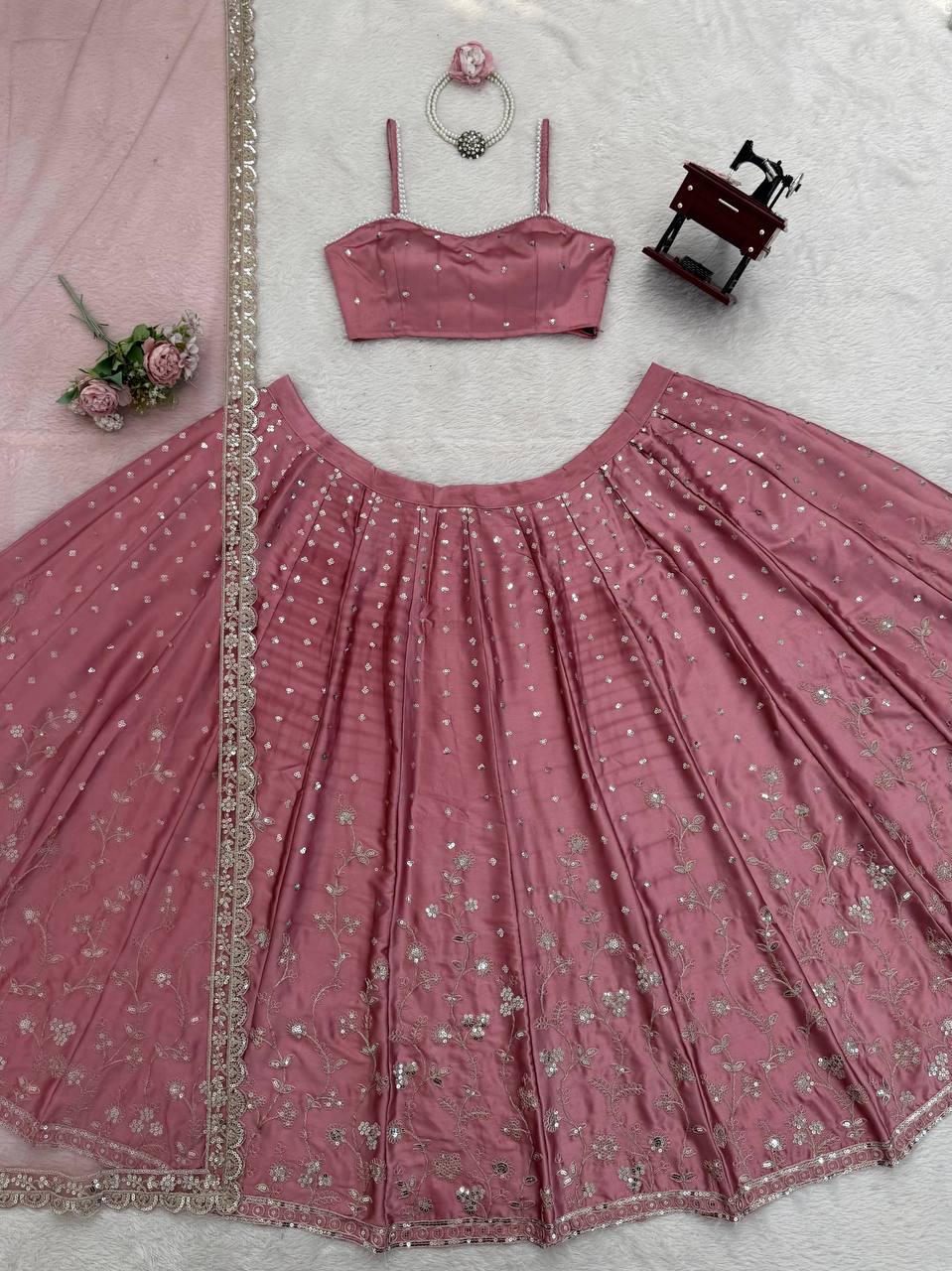 Imperial Floral Embroidered Karishma Silk Lehenga Set