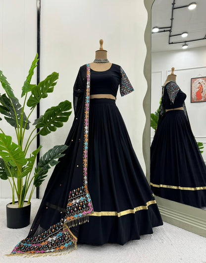 Imperial Lattice Border 9mm Sequined Georgette Lehenga Set