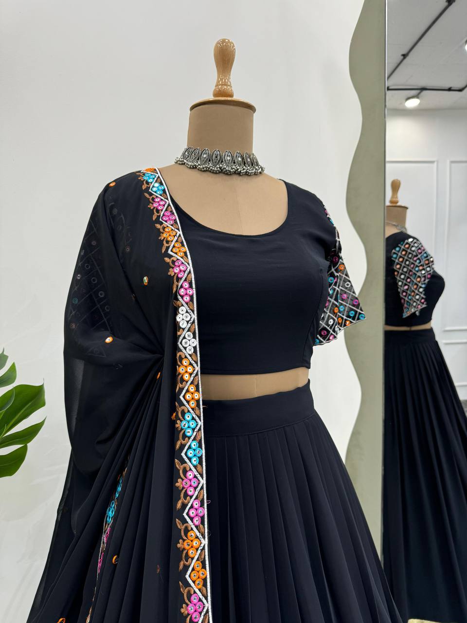 Imperial Lattice Border 9mm Sequined Georgette Lehenga Set