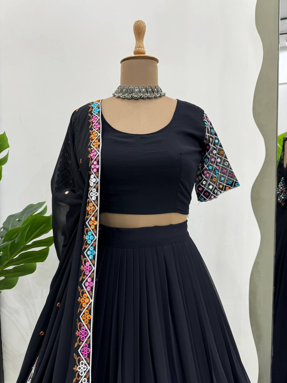 Imperial Lattice Border 9mm Sequined Georgette Lehenga Set