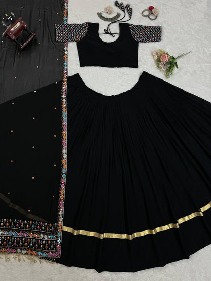 Imperial Lattice Border 9mm Sequined Georgette Lehenga Set