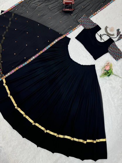 Imperial Lattice Border 9mm Sequined Georgette Lehenga Set