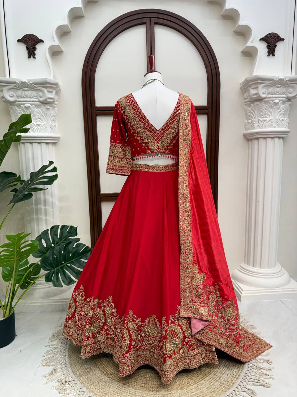 Imperial Crystal-Tasseled Chinon Lehenga Set