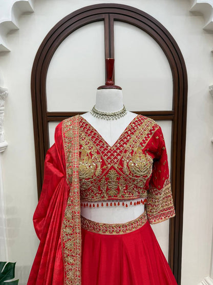 Imperial Crystal-Tasseled Chinon Lehenga Set