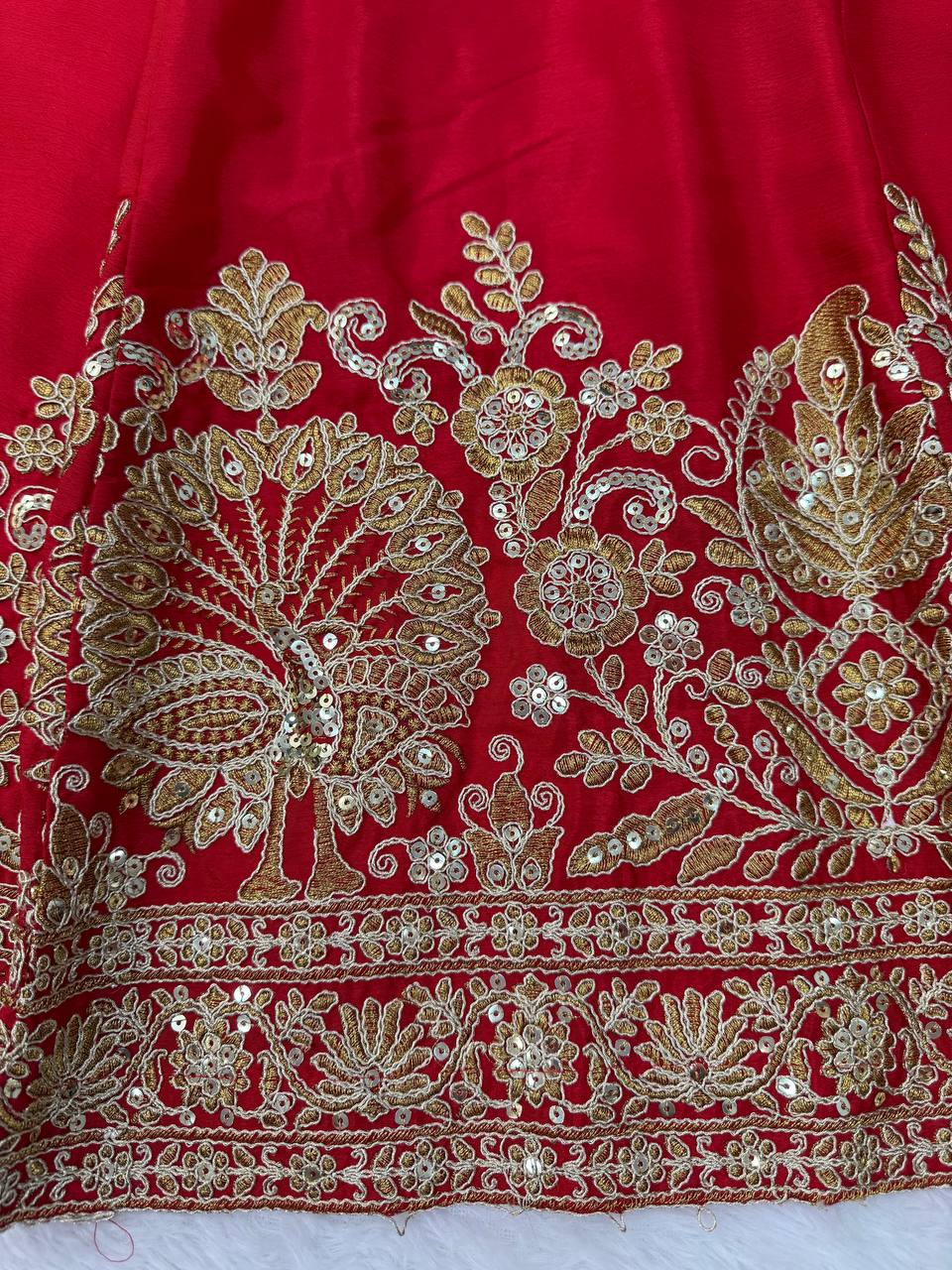 Imperial Crystal-Tasseled Chinon Lehenga Set