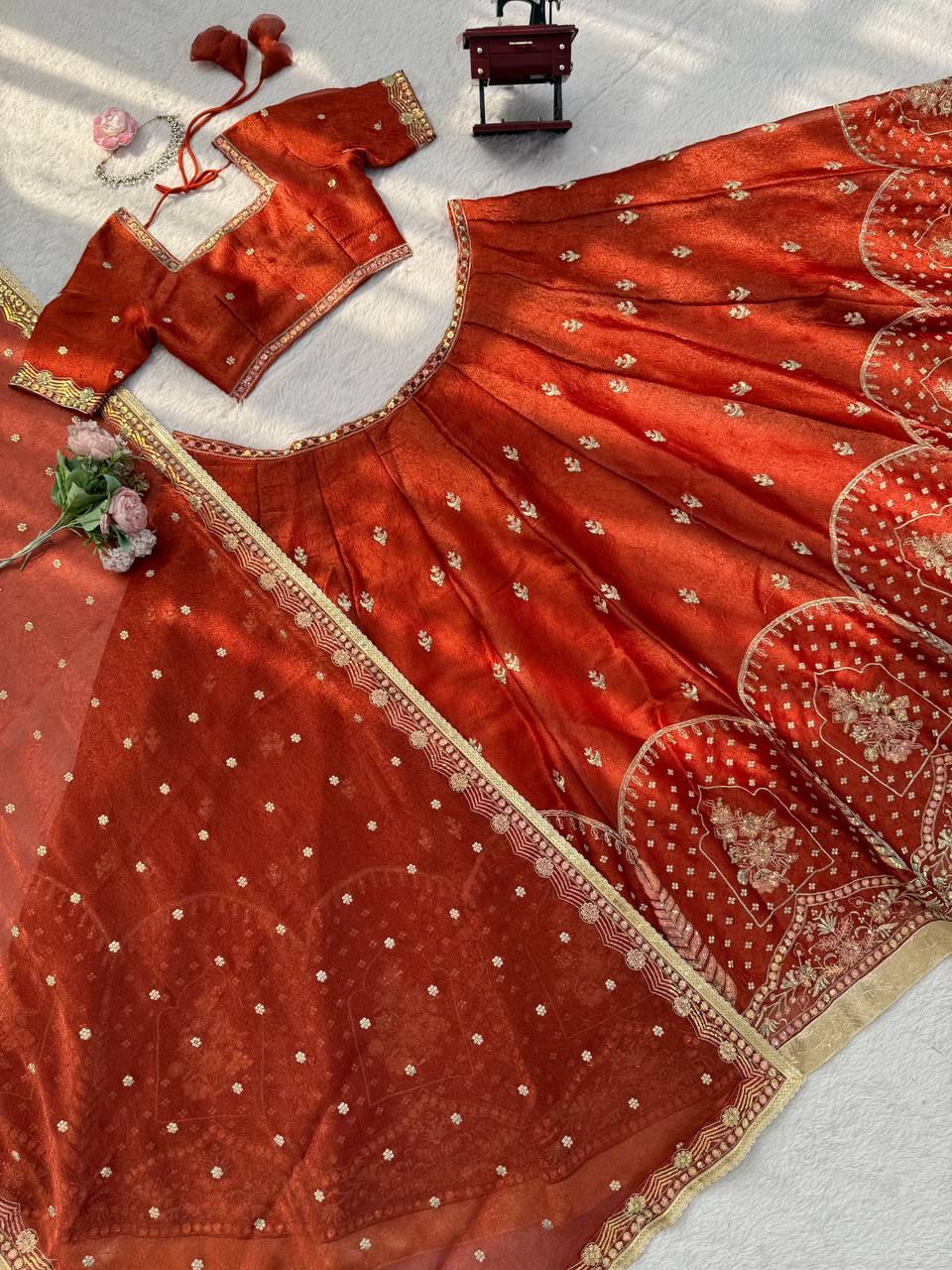 Imperial Sequined Karishma Silk Festive Lehenga Set